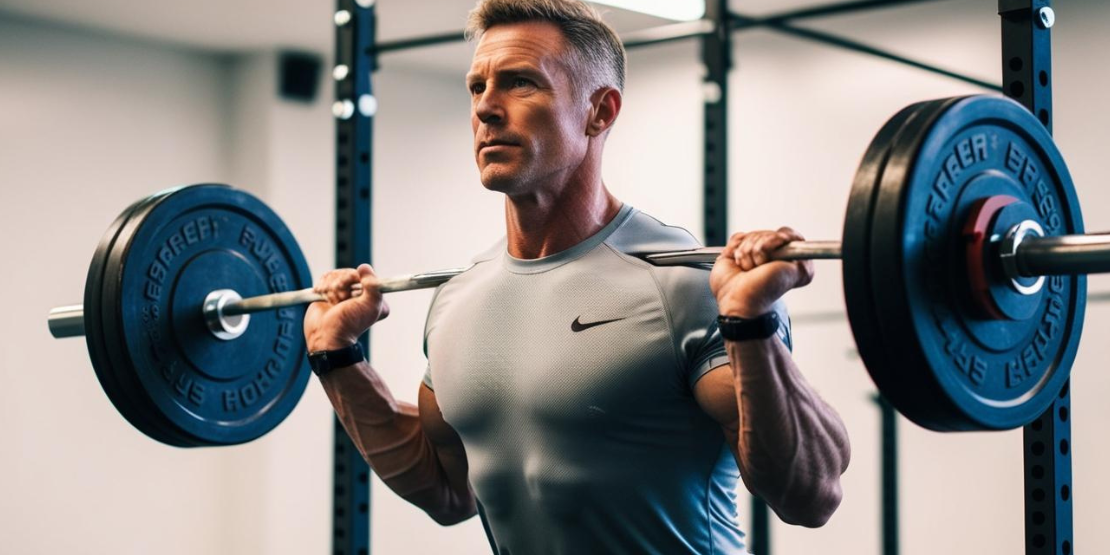 Muškarac diže tegove u teretani - trening snage