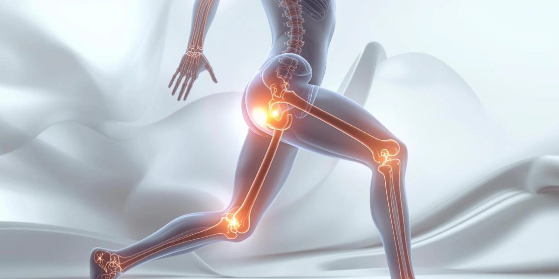 Ilustracija dinamičkih vežbi za mobilnost zglobova, prikazujući rotacije kukova, krugove kolena i fleksiju skočnog zgloba za bolju pokretljivost.