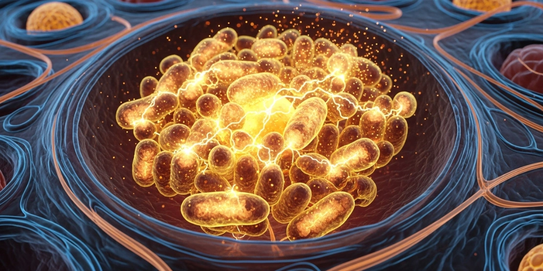 Norveški 4x4 trening stimuliše biogenezu mitohondrija – stvaranje novih 'elektrana' u vašim ćelijama, što vas čini mlađim na biološkom nivou. Prikaz mitohondrija u mišićnoj ćeliji i proces stvaranja ATP energije.