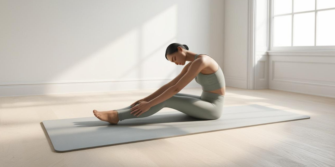 Žena se isteže za jogu